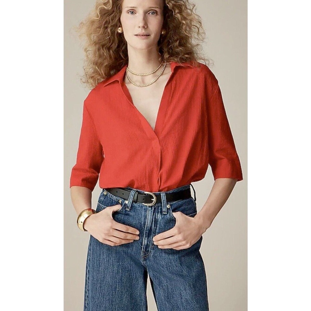J. Crew Popover Shirt in‎ Airy Gauze Venetian Red XXL